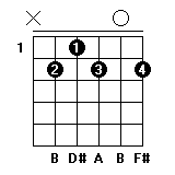 B7和弦指法图 B7和弦的按法