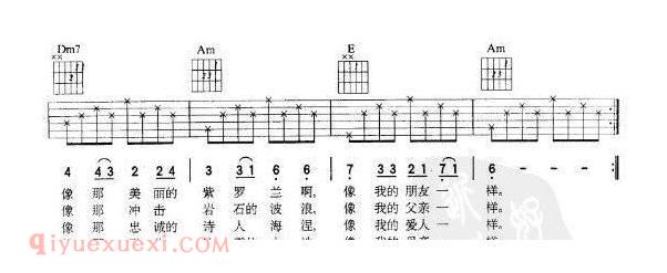 吉他曲《四季歌》快速转换和弦方法