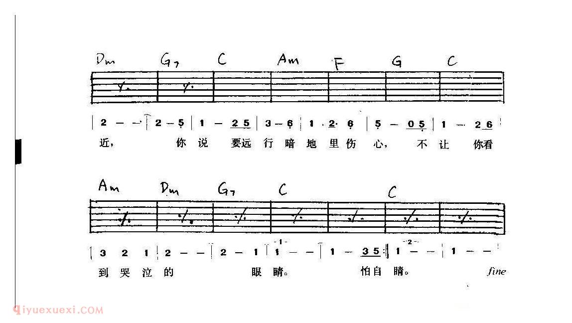 吉他弹唱歌曲谱《其实你不懂我的心》谢有略