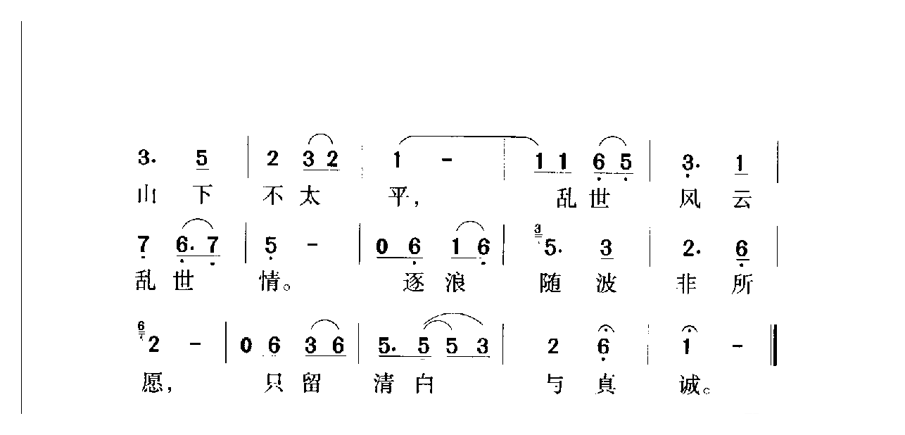 中国名歌[乱世风云乱世情 香港电视剧（乱世香港）主题歌]乐谱