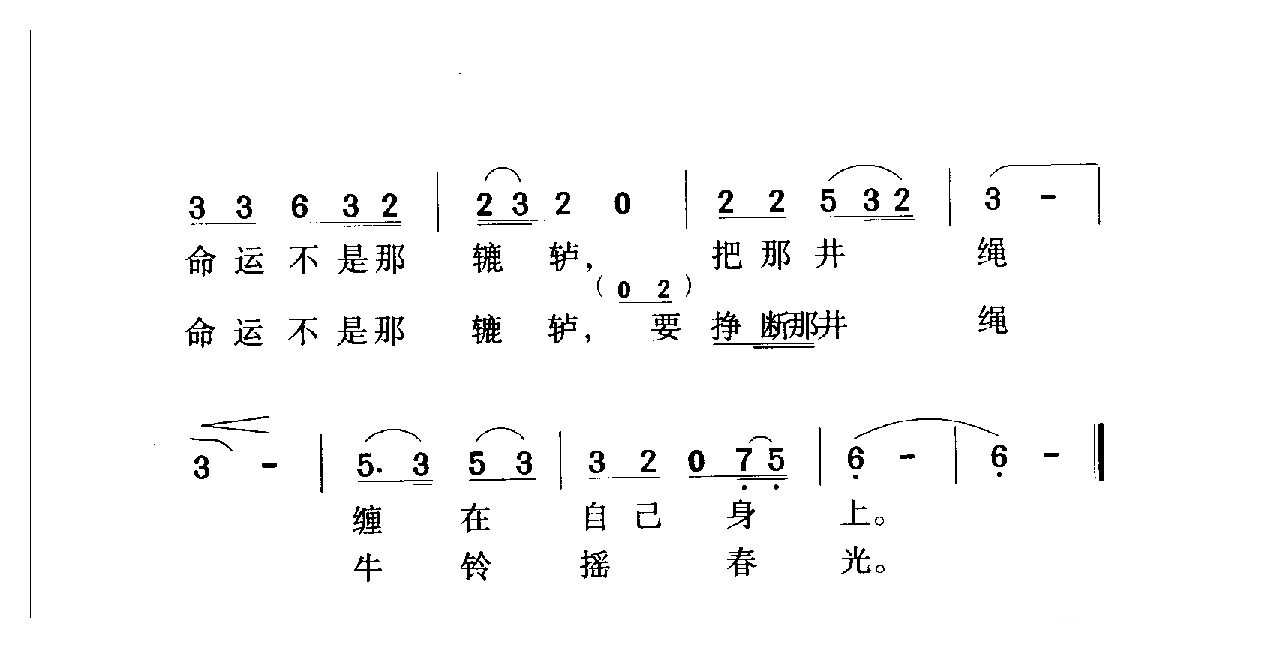 中国名歌[命运不是辘轳 电视剧（辘轳 女人和井）片头歌]乐谱