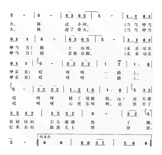 儿童歌曲《三个伢子》简谱