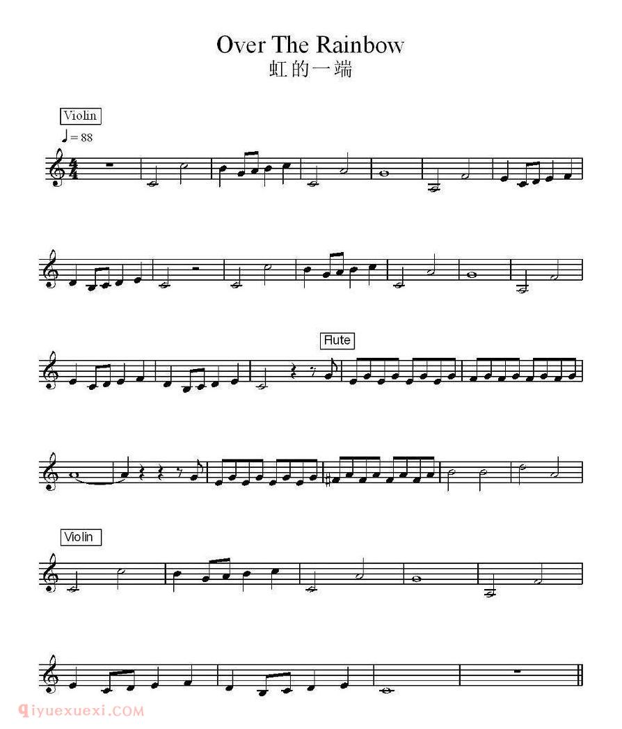 电子琴歌谱【虹的一端】五线谱