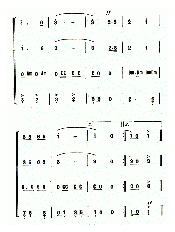 口琴乐谱【红星歌 合奏】简谱