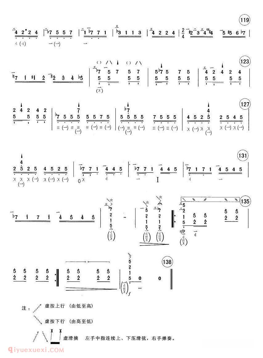 琵琶乐谱【风戏柳】简谱