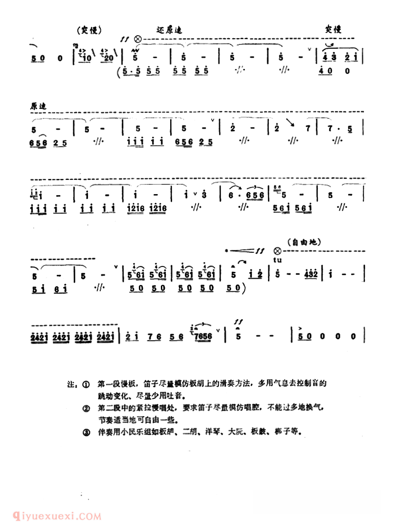 洞箫乐曲【行街】简谱