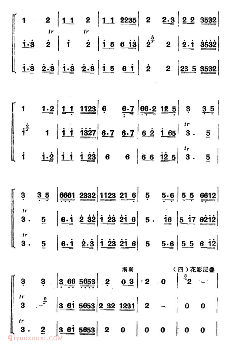 洞箫乐曲【江南丝竹乐曲 春江花月夜】简谱