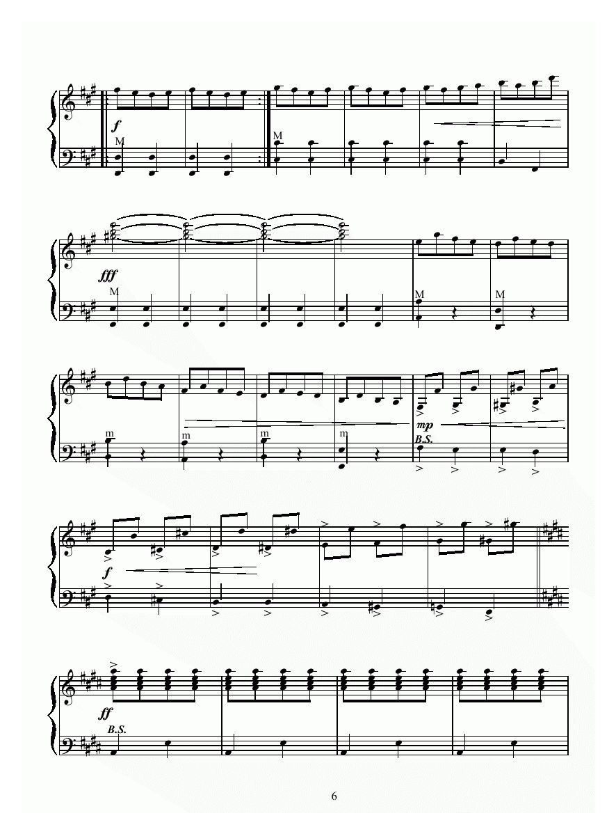 手风琴乐曲【打虎上山 杨智华改编版】五线谱