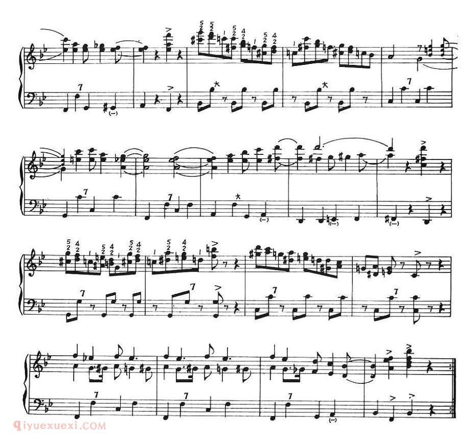 手风琴乐曲【键盘上小猫】五线谱