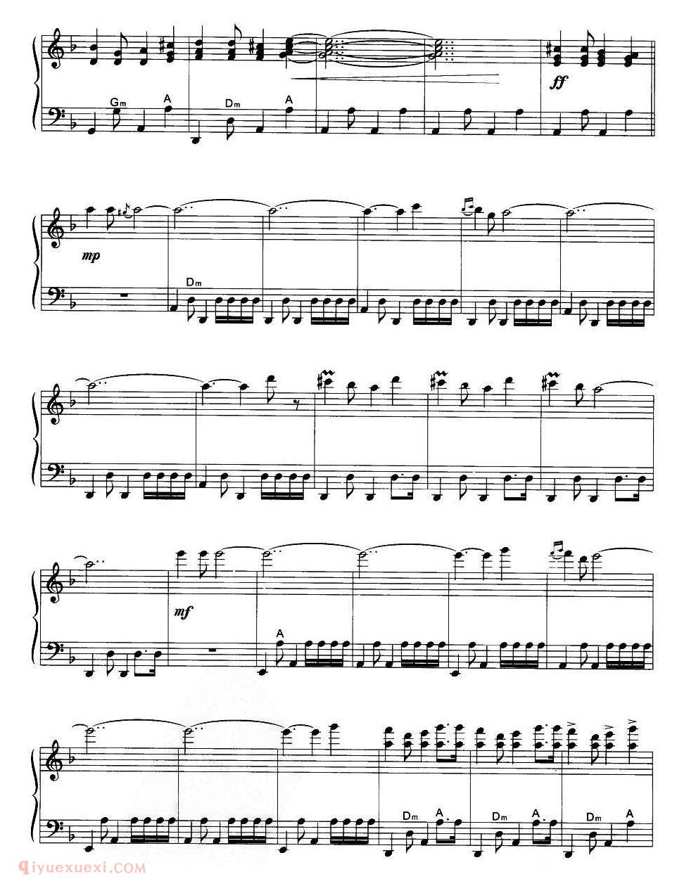 手风琴乐曲【帕米尔之春】五线谱