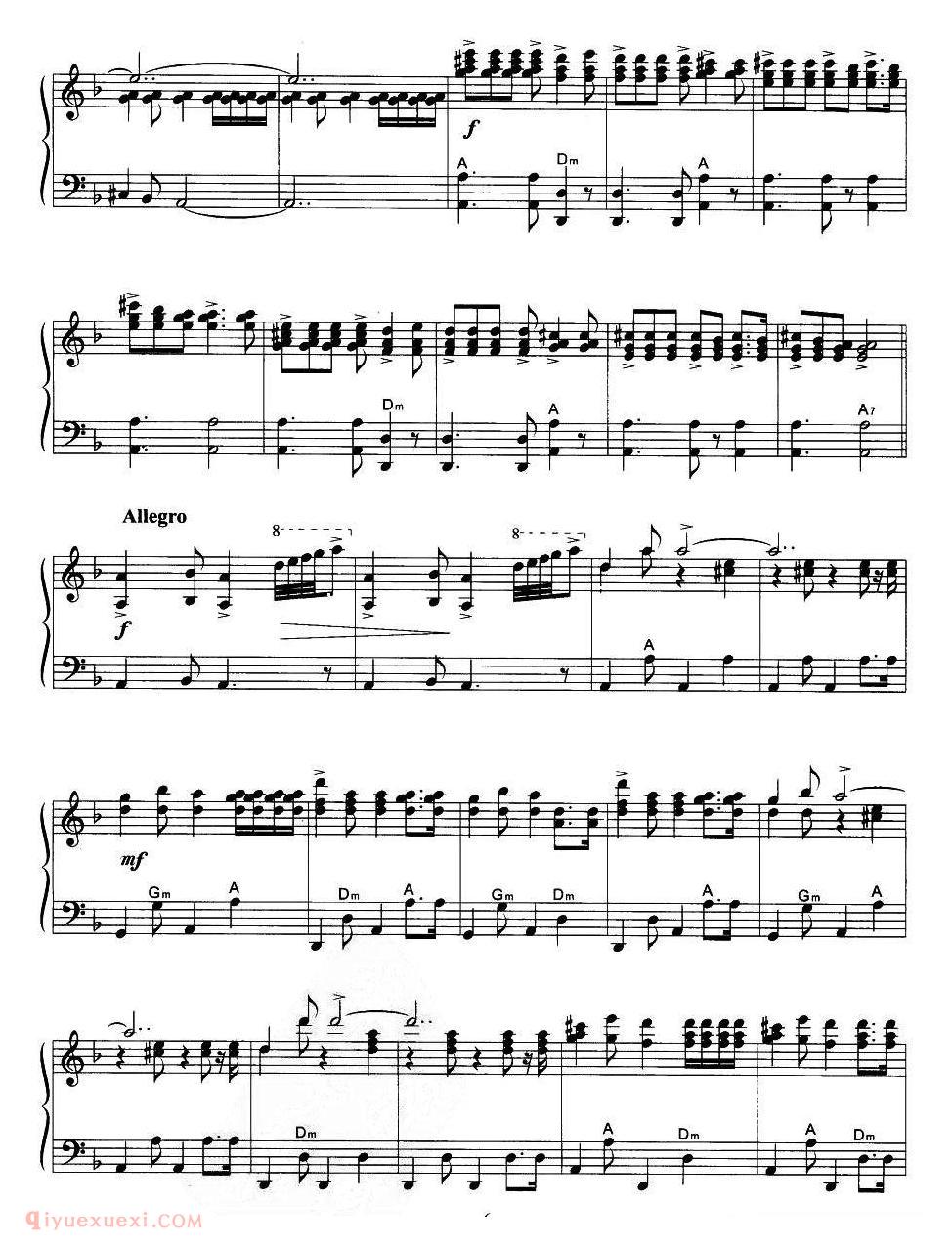 手风琴乐曲【帕米尔之春】五线谱