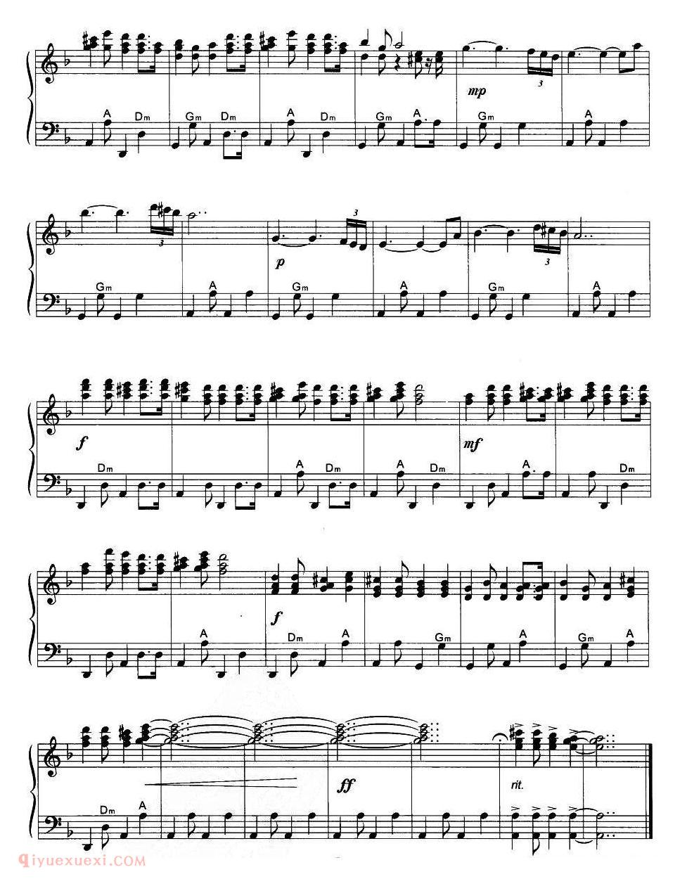 手风琴乐曲【帕米尔之春】五线谱