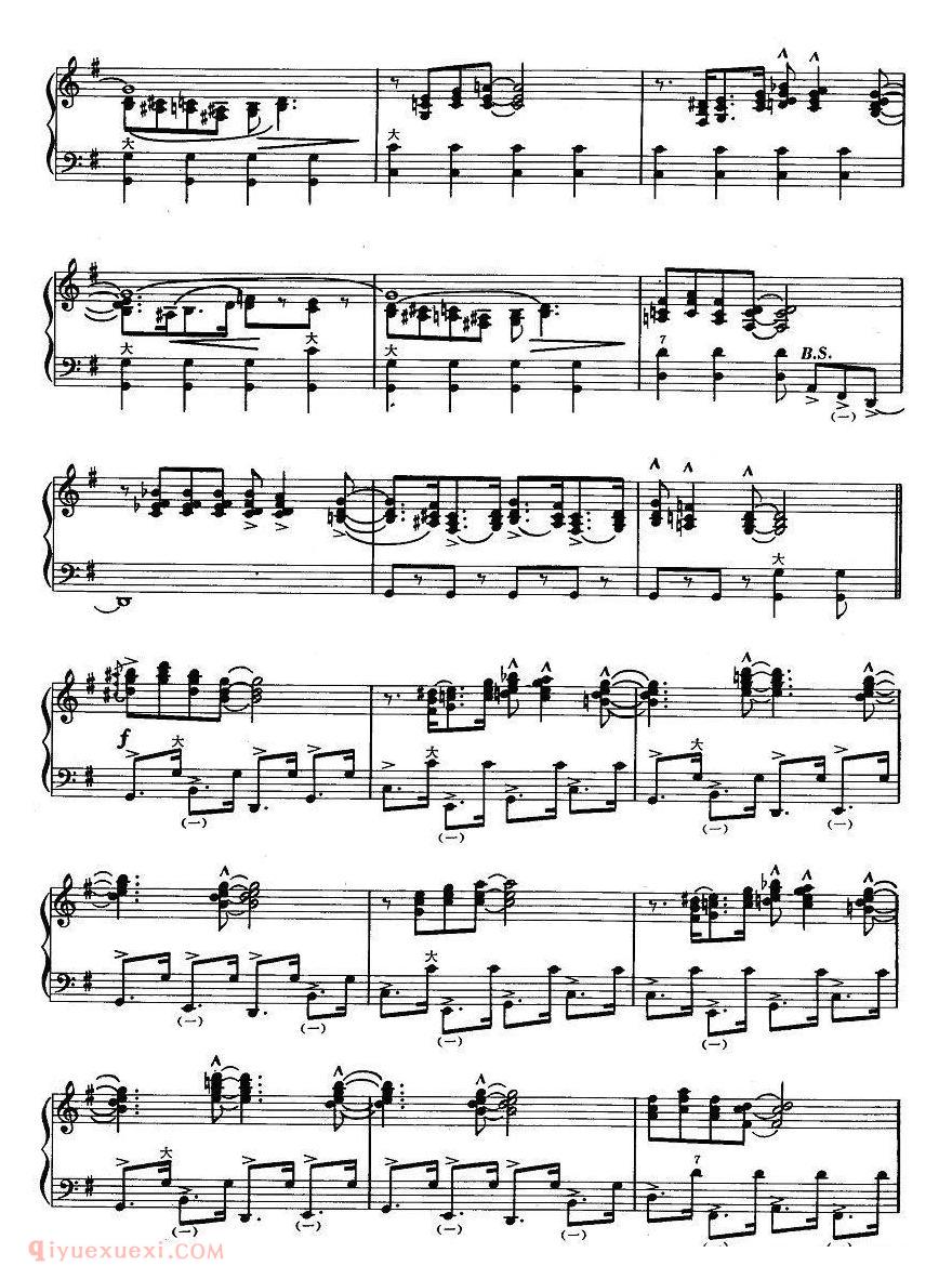 手风琴乐曲【圣路易布鲁斯】五线谱