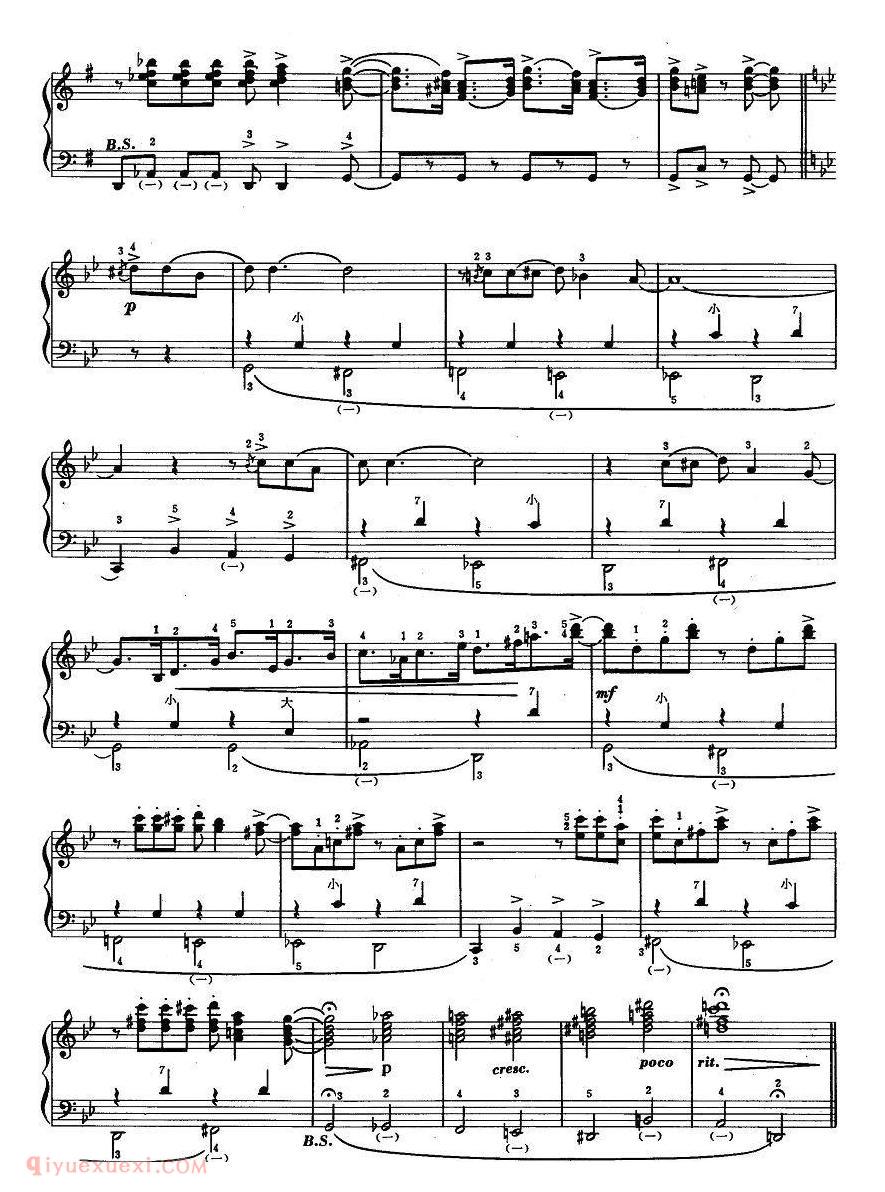 手风琴乐曲【圣路易布鲁斯】五线谱