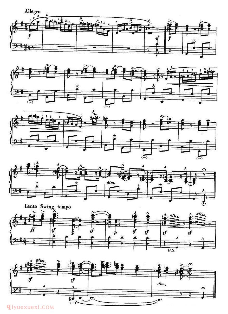 手风琴乐曲【圣路易布鲁斯】五线谱