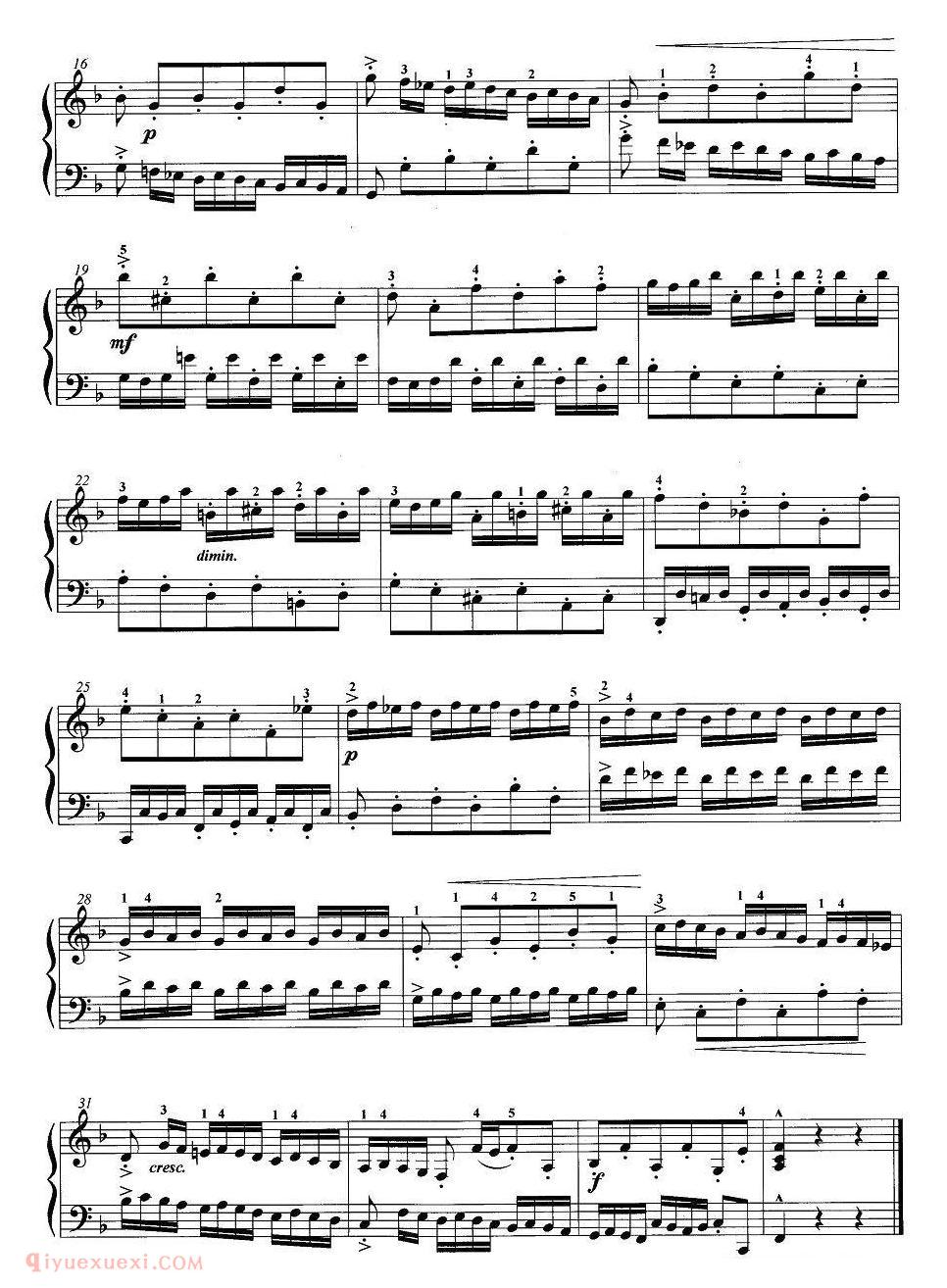 手风琴考级第六级：左手与复调练习（F大调二部创意曲）