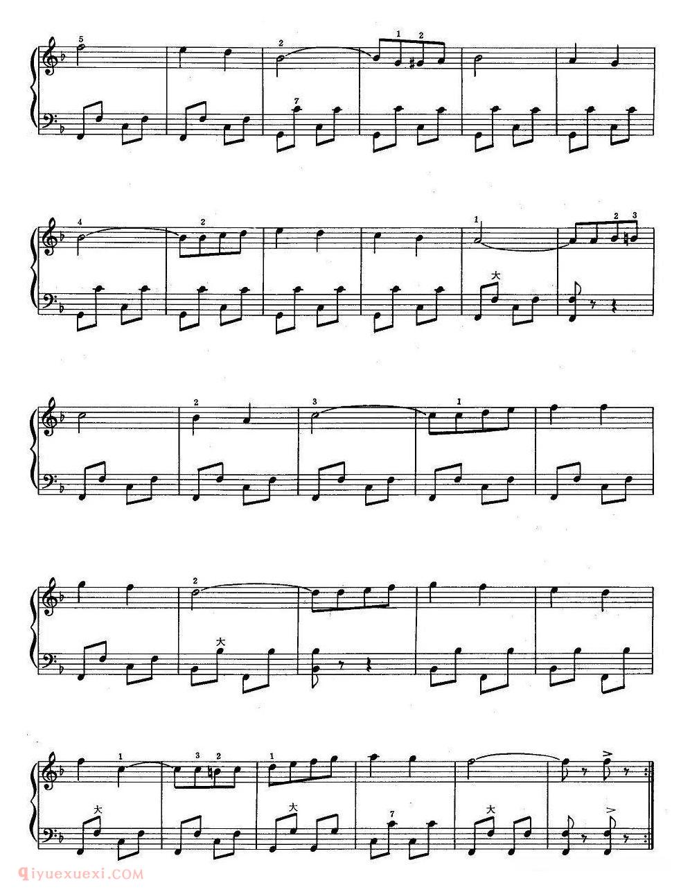 手风琴乐谱【同志进行曲】五线谱