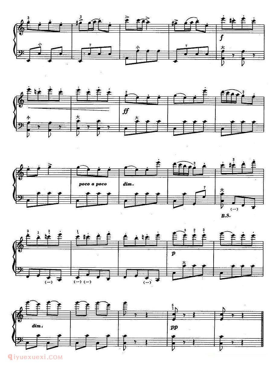 手风琴乐谱【土耳其进行曲 贝多芬作曲版】五线谱