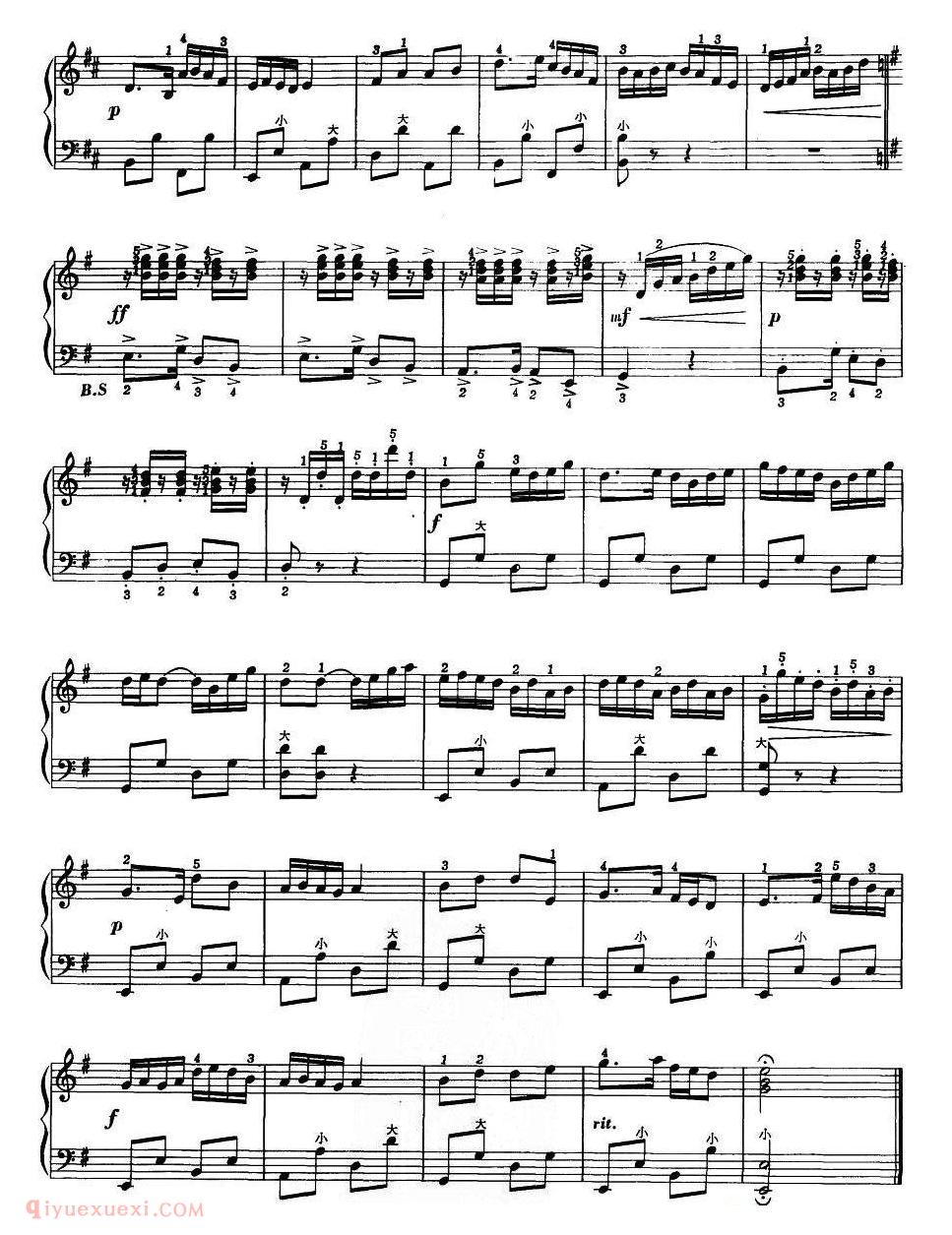 手风琴乐曲【紫竹调】五线谱