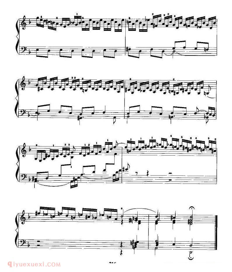 手风琴乐曲【d小调前奏曲与赋格】五线谱