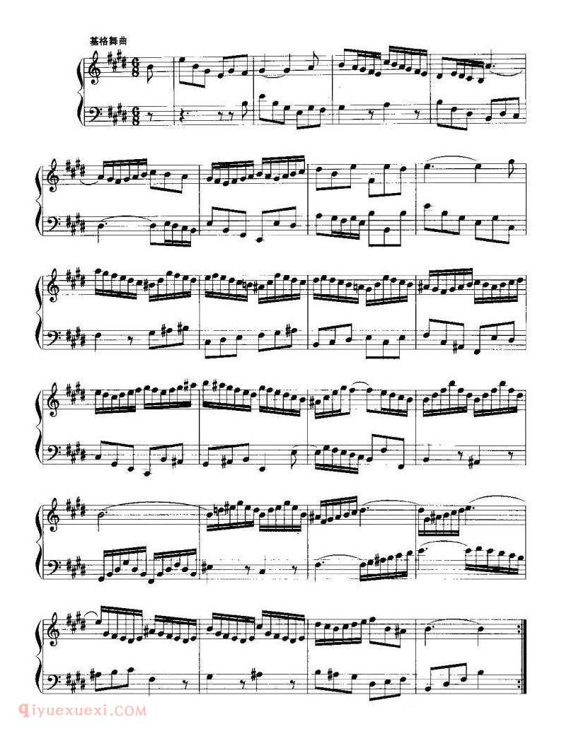 手风琴乐谱【第六法国组曲】五线谱