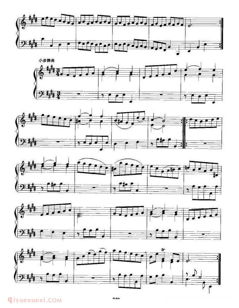 手风琴乐谱【第六法国组曲】五线谱