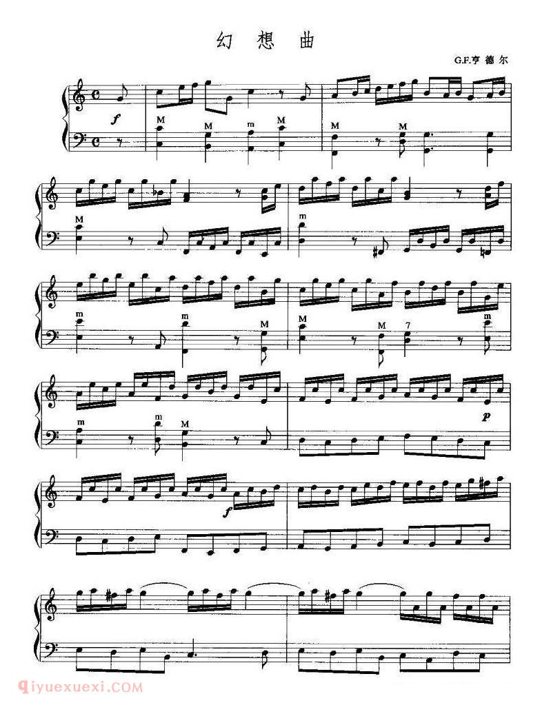 手风琴乐谱【幻想曲 G·F·亨德尔作曲版】五线谱
