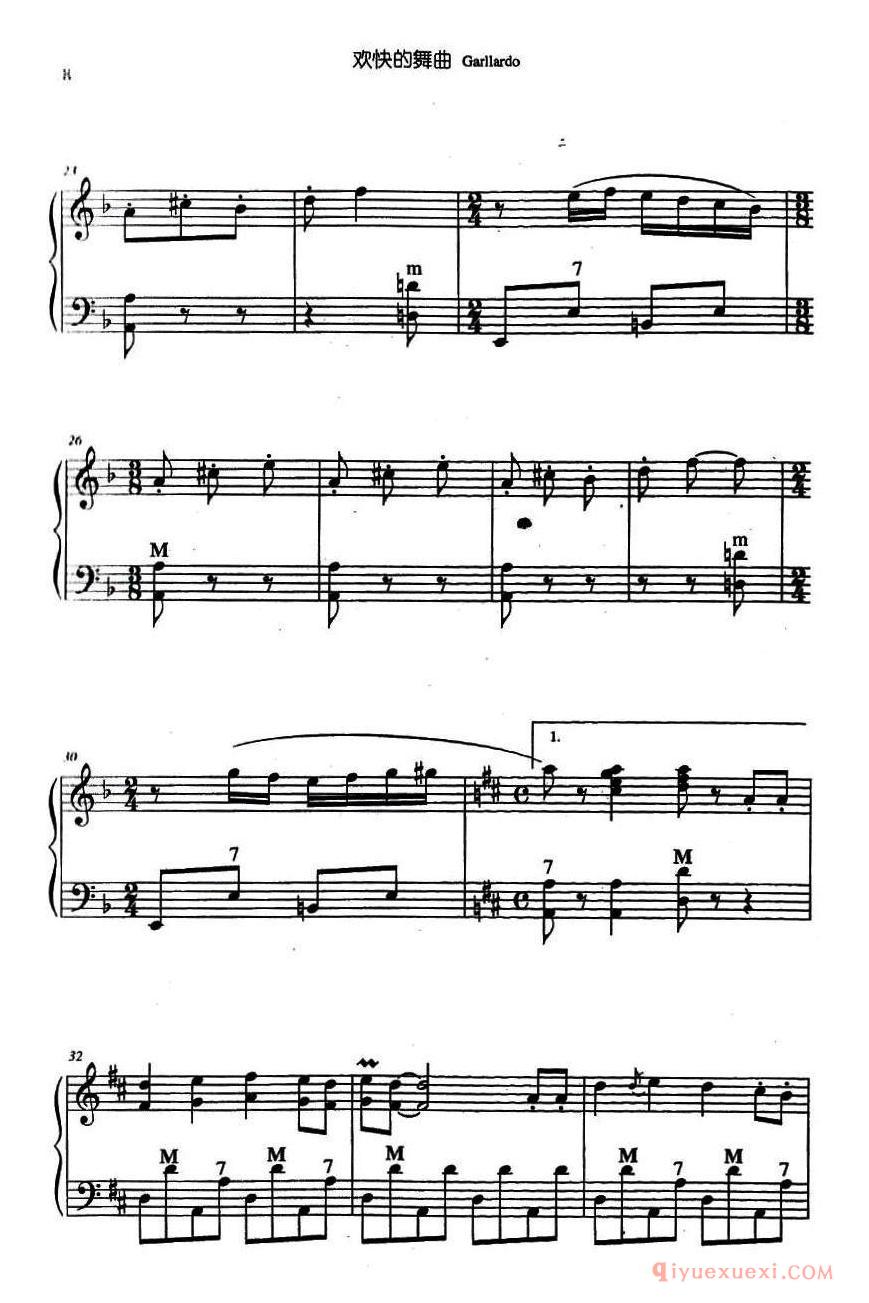 手风琴乐谱【欢乐的舞曲】五线谱