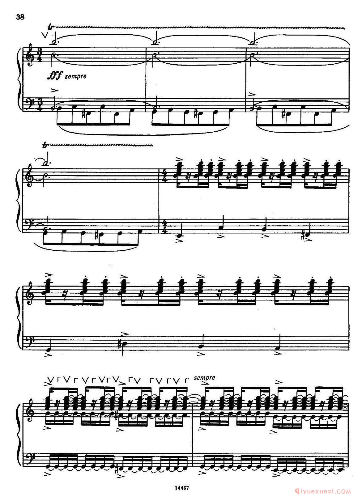 手风琴乐谱【Sonate No.3 奏鸣曲三号 第四乐章】五线谱