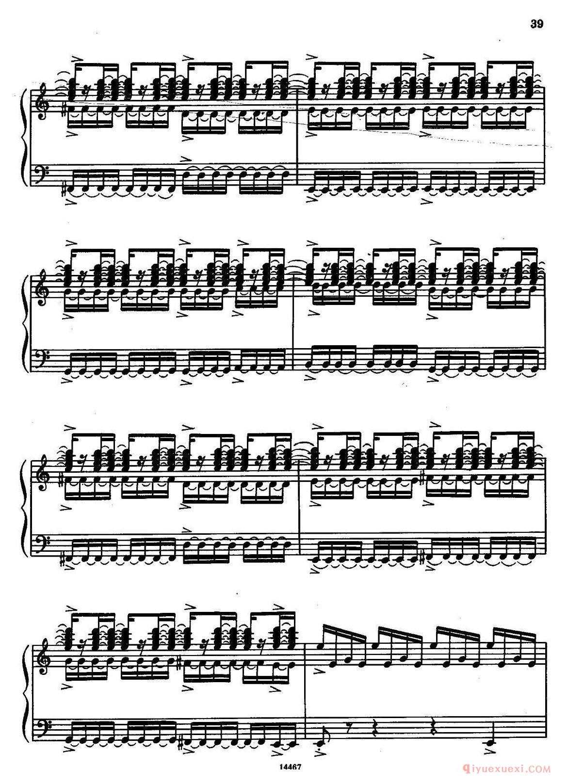 手风琴乐谱【Sonate No.3 奏鸣曲三号 第四乐章】五线谱