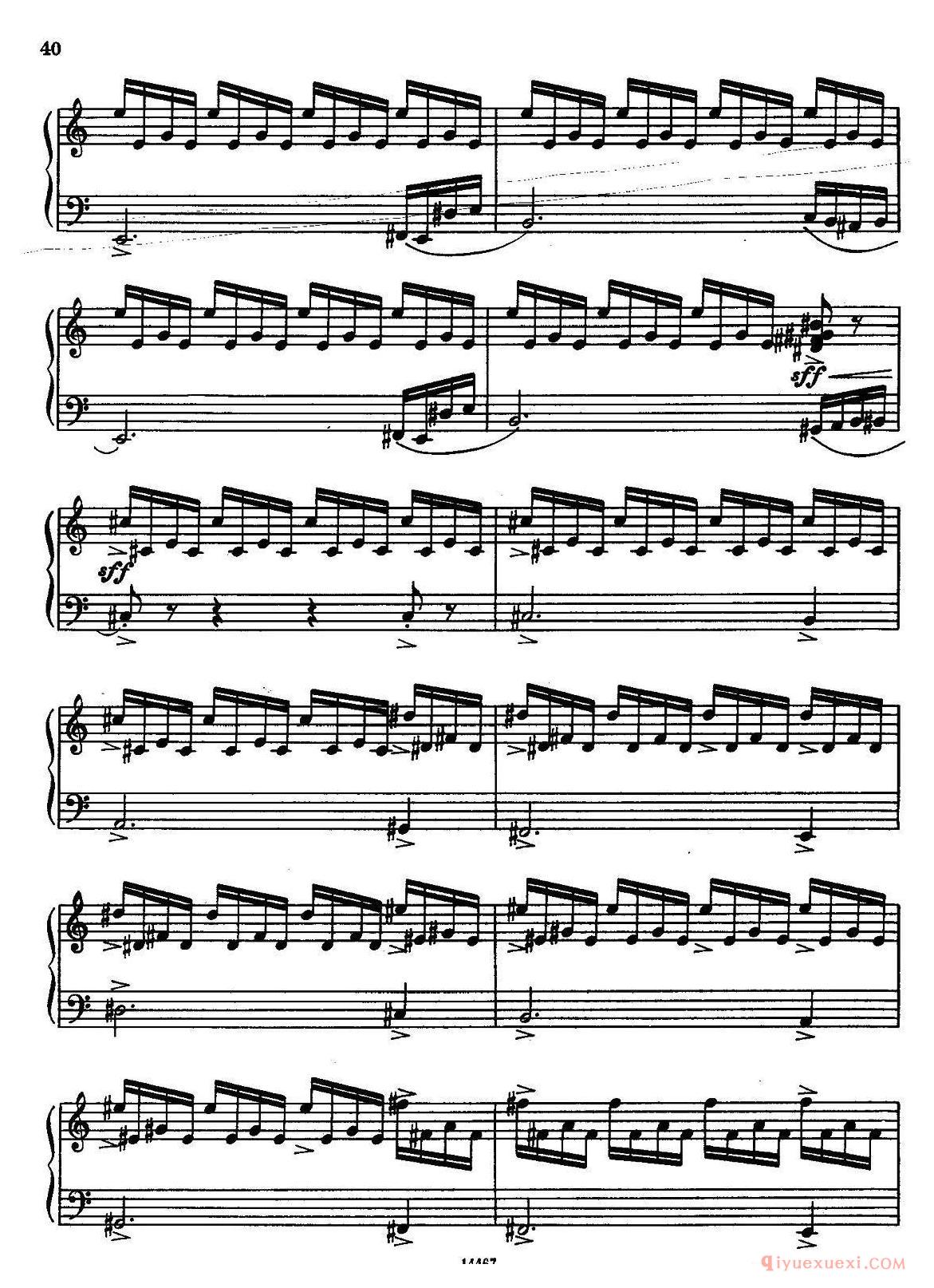 手风琴乐谱【Sonate No.3 奏鸣曲三号 第四乐章】五线谱
