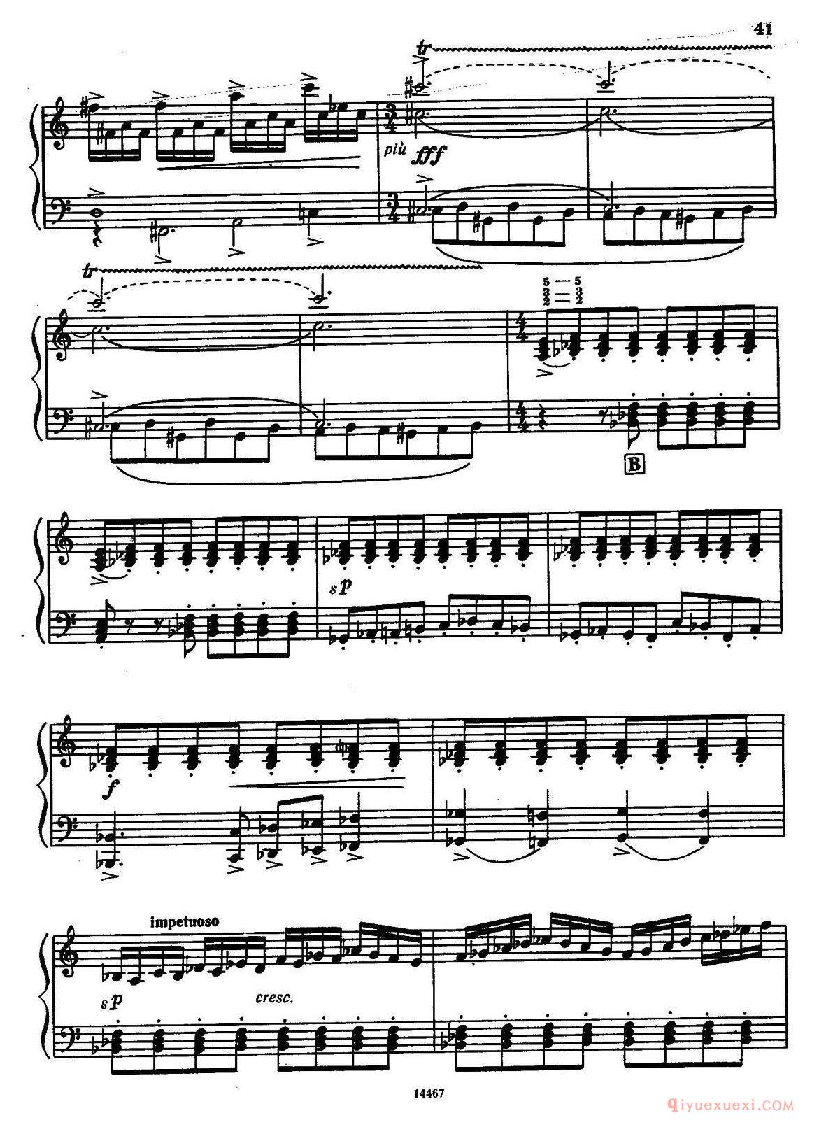手风琴乐谱【Sonate No.3 奏鸣曲三号 第四乐章】五线谱