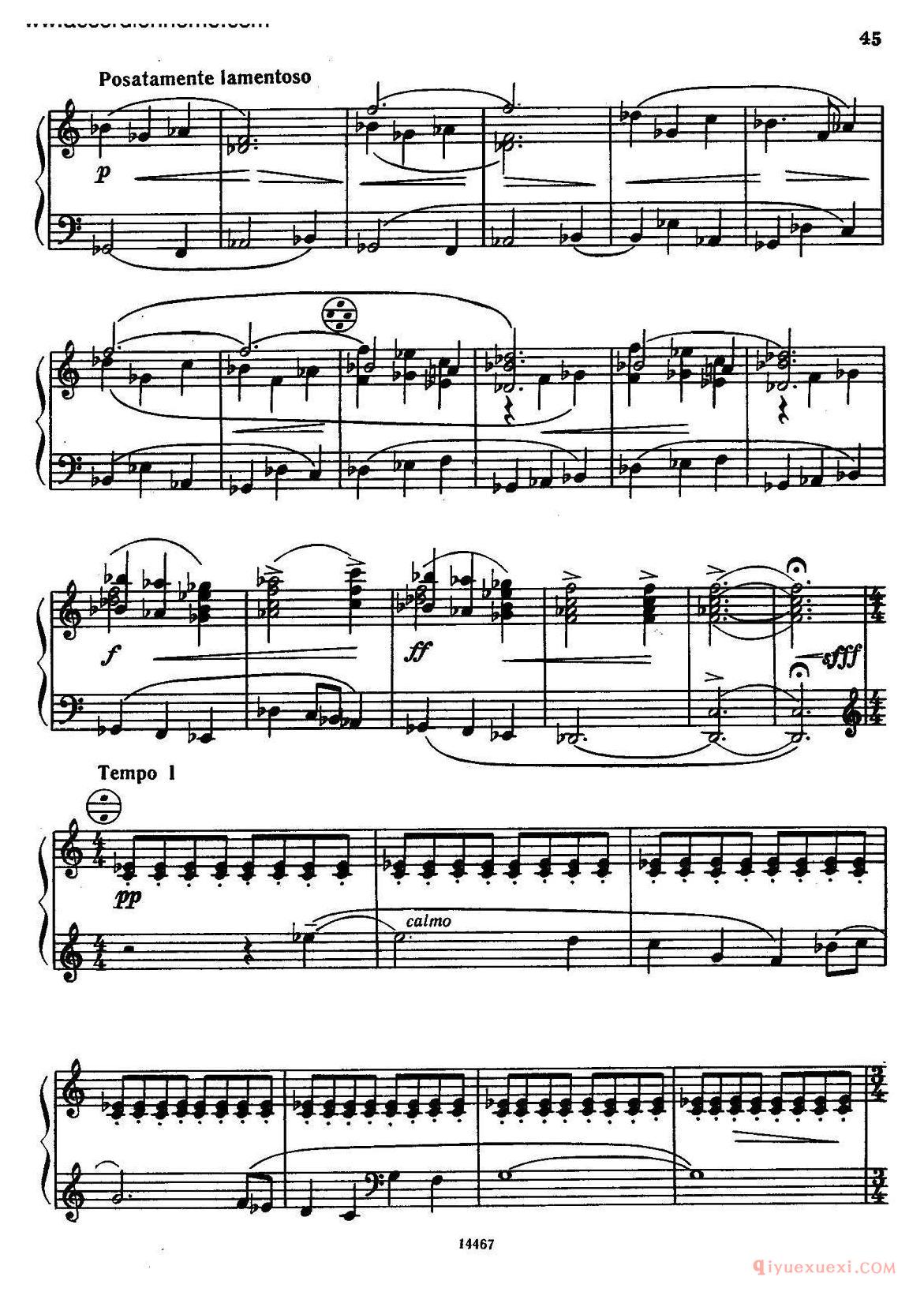 手风琴乐谱【Sonate No.3 奏鸣曲三号 第四乐章】五线谱