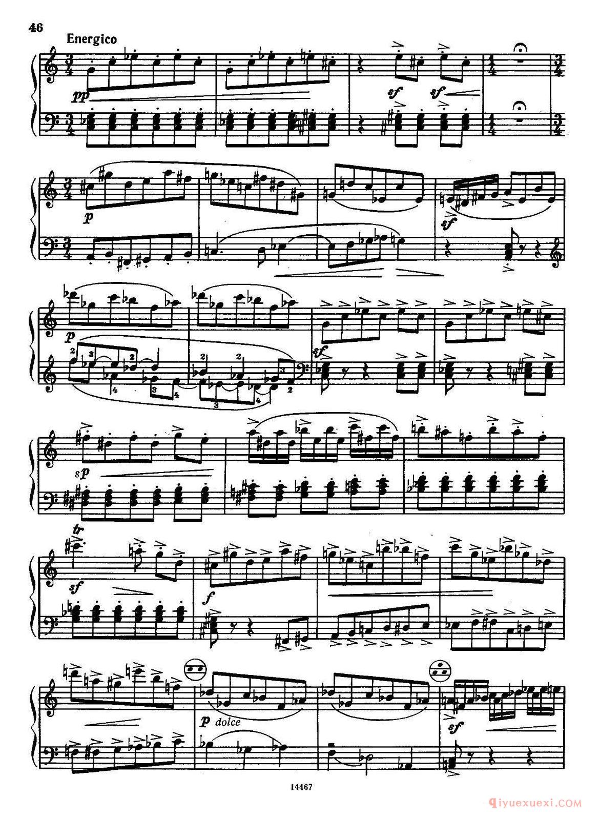 手风琴乐谱【Sonate No.3 奏鸣曲三号 第四乐章】五线谱