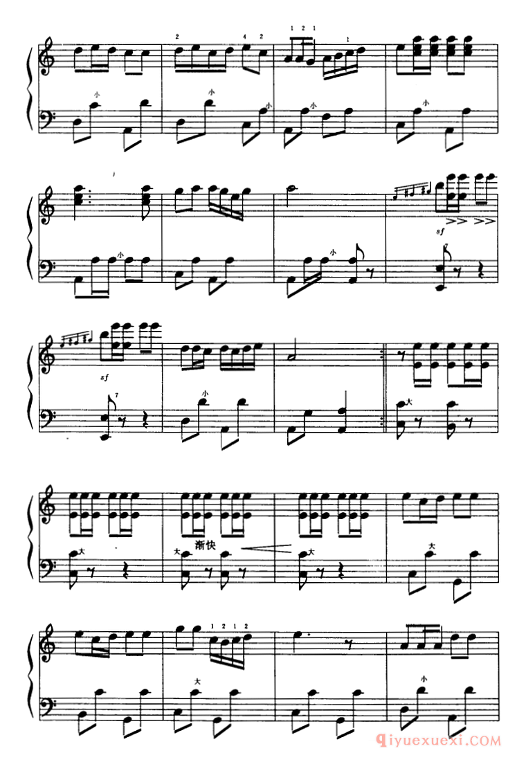 手风琴乐谱【骑兵进行曲】五线谱