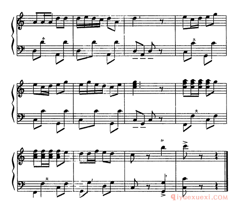手风琴乐谱【骑兵进行曲】五线谱