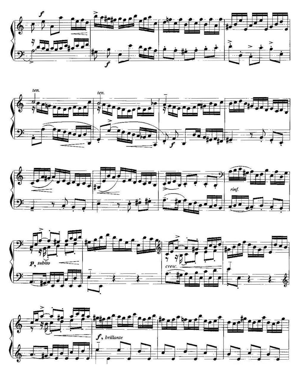 手风琴复调作品【前奏曲（选自第二英国组曲）】五线谱