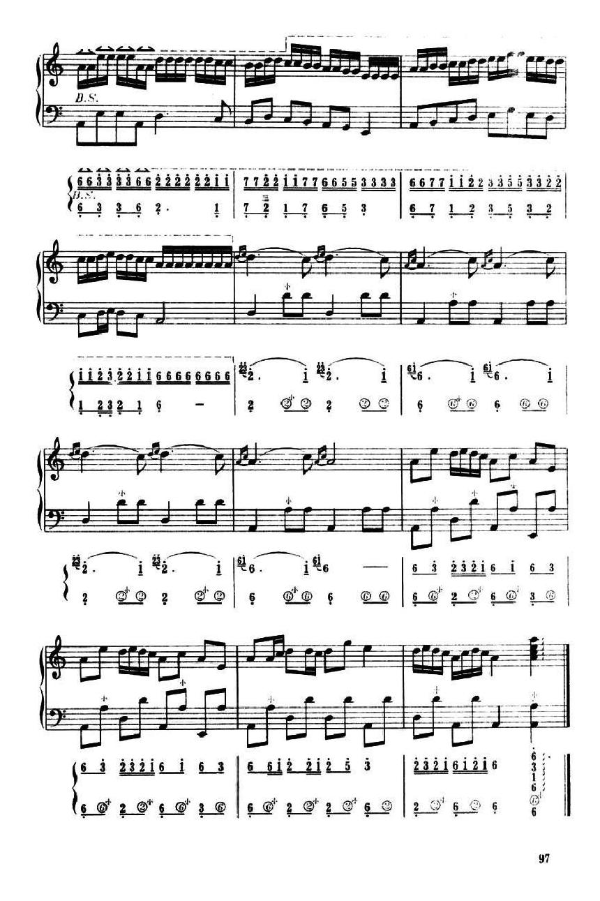 手风琴谱【瑶族舞曲】五线谱+简谱