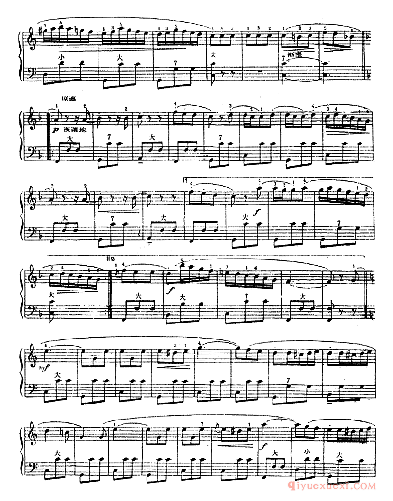 手风琴世界名曲【歌剧茶花女选曲】五线谱