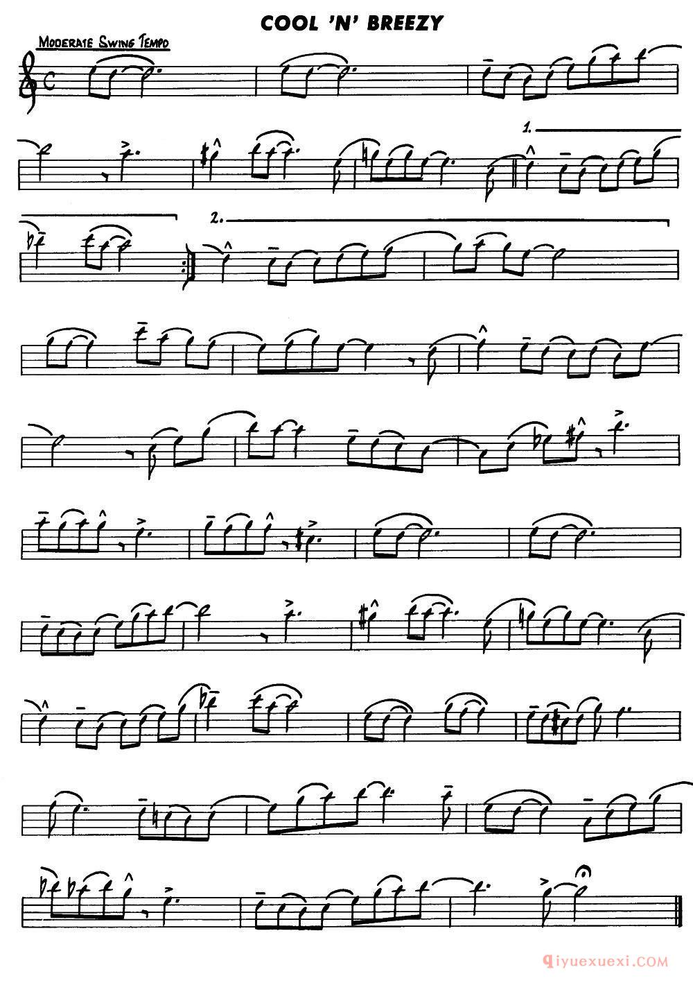 萨克斯乐谱【Basic Jazz Conception for saxophone（COOL 'N' BREEZY）】五线谱