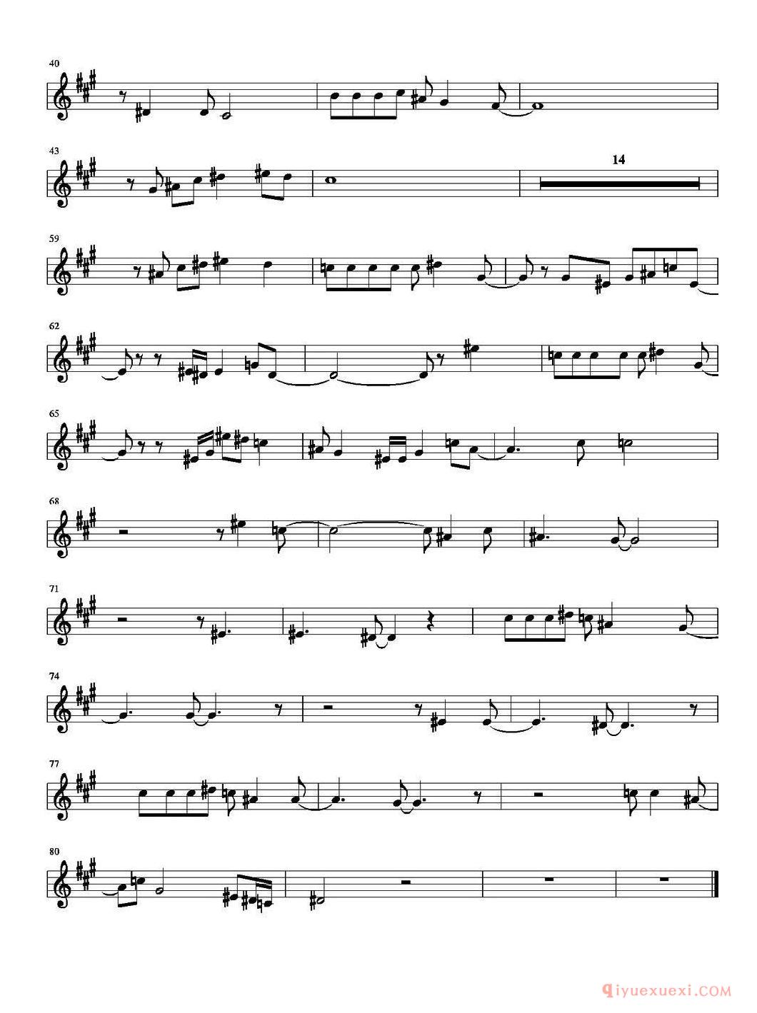 中音萨克斯【DO THAT TO ME ONE MORE TIME】五线谱