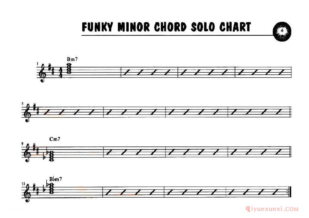 萨克斯谱【FUNKY MINOR CHORD SOLO】五线谱