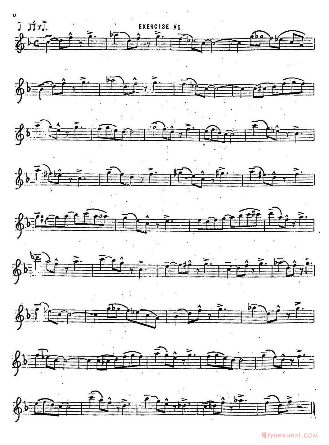 萨克斯谱【Intermediate Jazz Conception by Lennie Niehaus 20 Jazz Exercises】五线谱