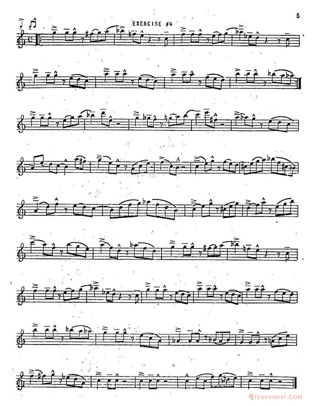 萨克斯谱【Intermediate Jazz Conception by Lennie Niehaus 20 Jazz Exercises】五线谱