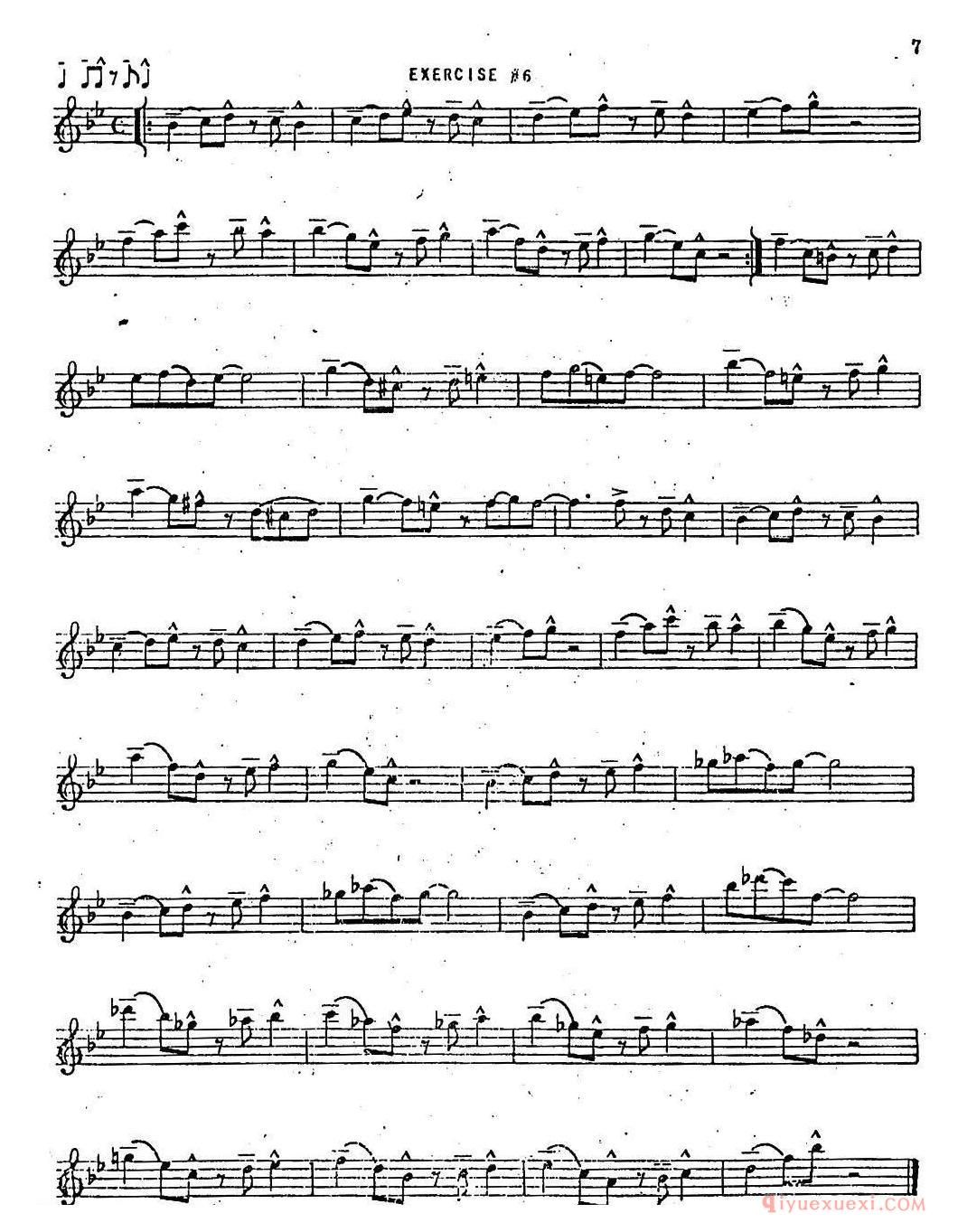 萨克斯谱【Intermediate Jazz Conception by Lennie Niehaus 20 Jazz Exercises】五线谱
