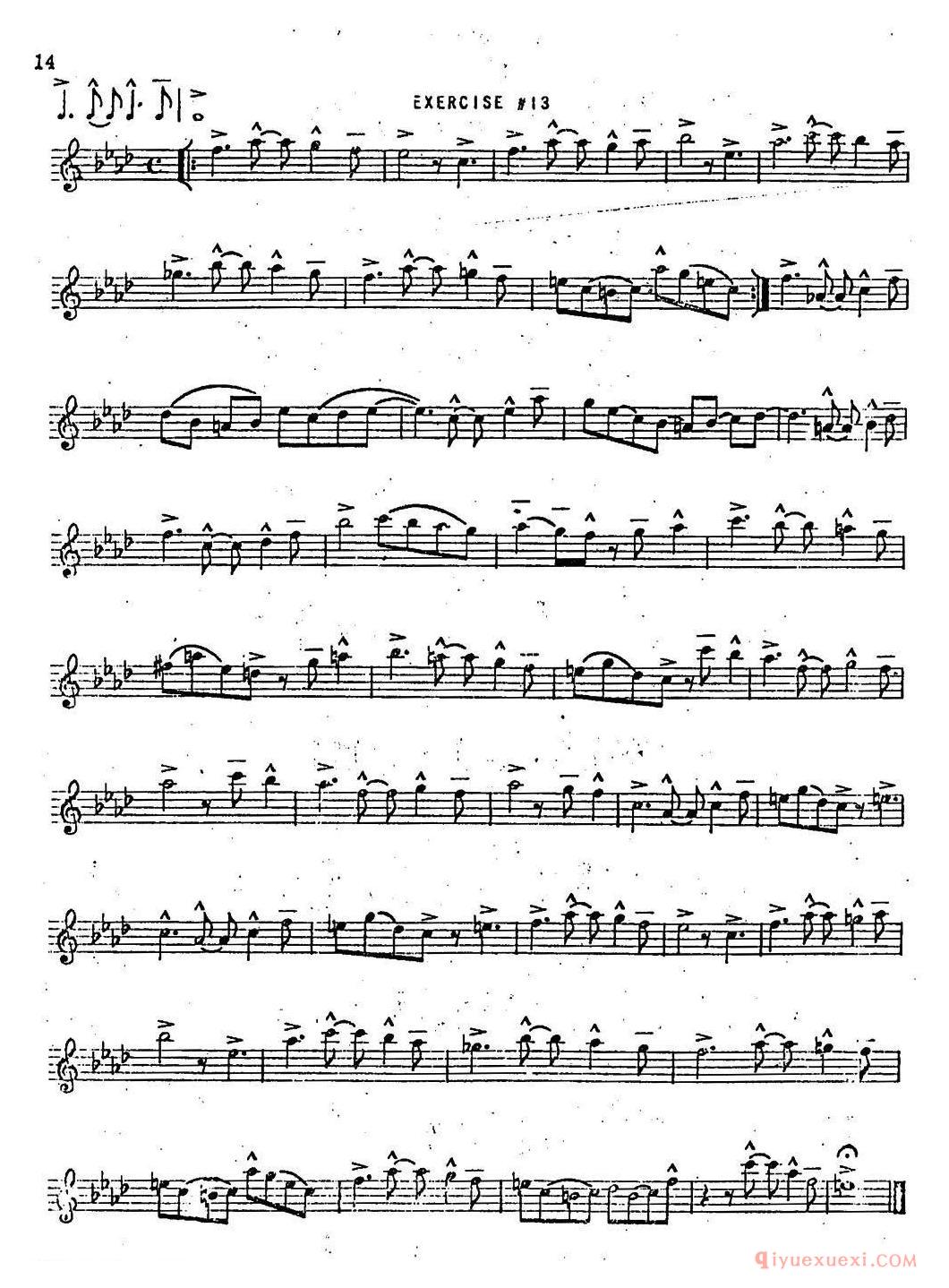 萨克斯谱【Intermediate Jazz Conception by Lennie Niehaus 20 Jazz Exercises】五线谱