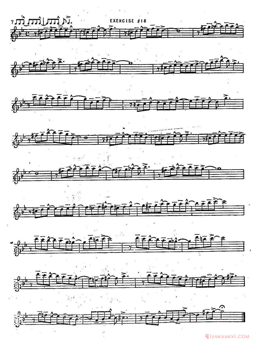 萨克斯谱【Intermediate Jazz Conception by Lennie Niehaus 20 Jazz Exercises】五线谱