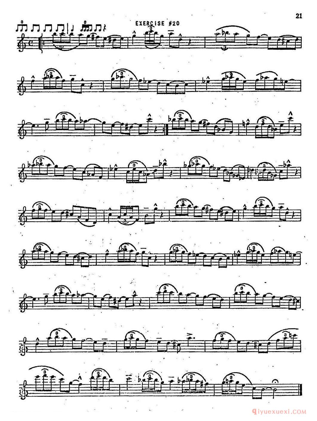 萨克斯谱【Intermediate Jazz Conception by Lennie Niehaus 20 Jazz Exercises】五线谱