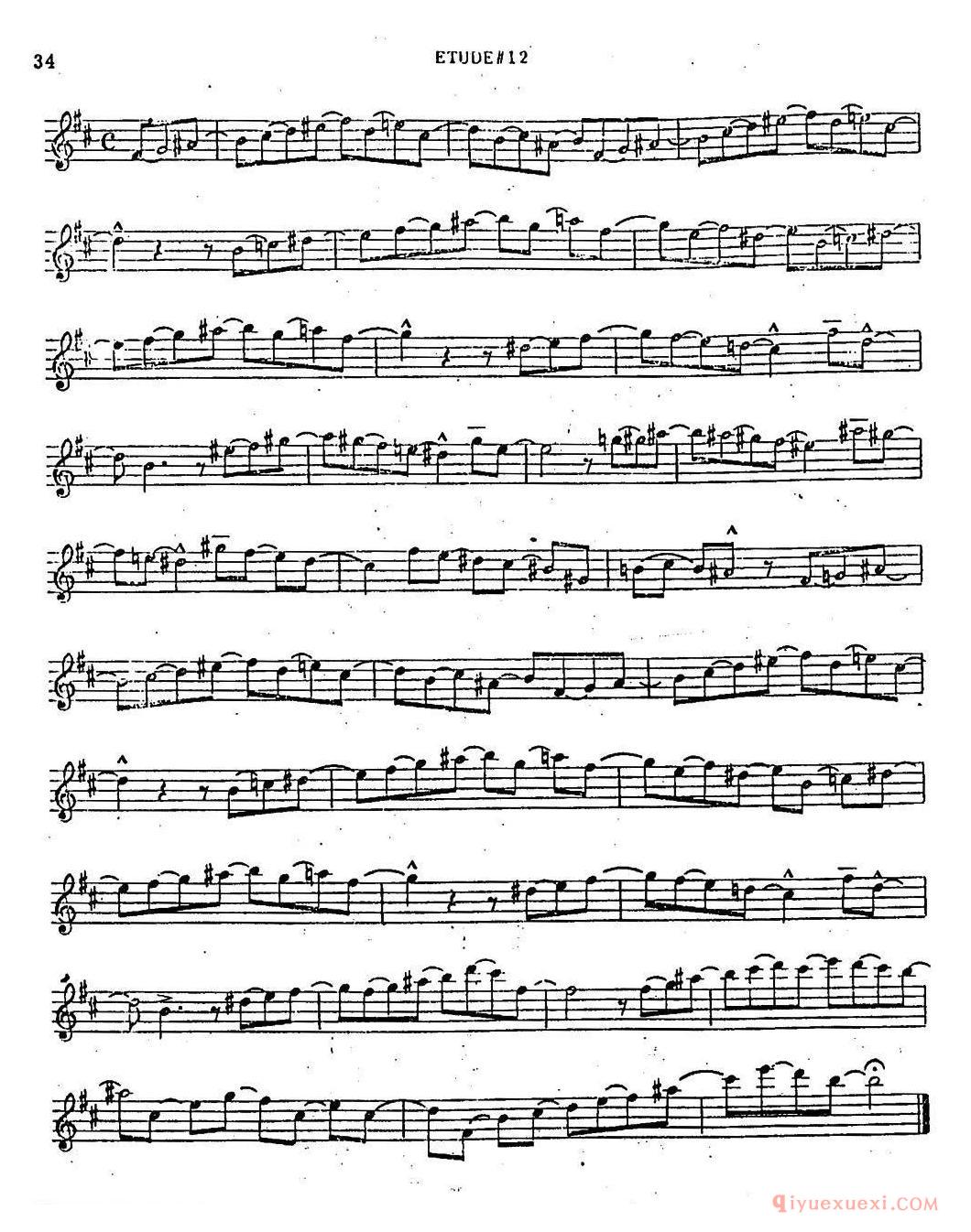 萨克斯谱【Intermediate Jazz Conception by Lennie Niehaus 25 Jazz Etudes】五线谱