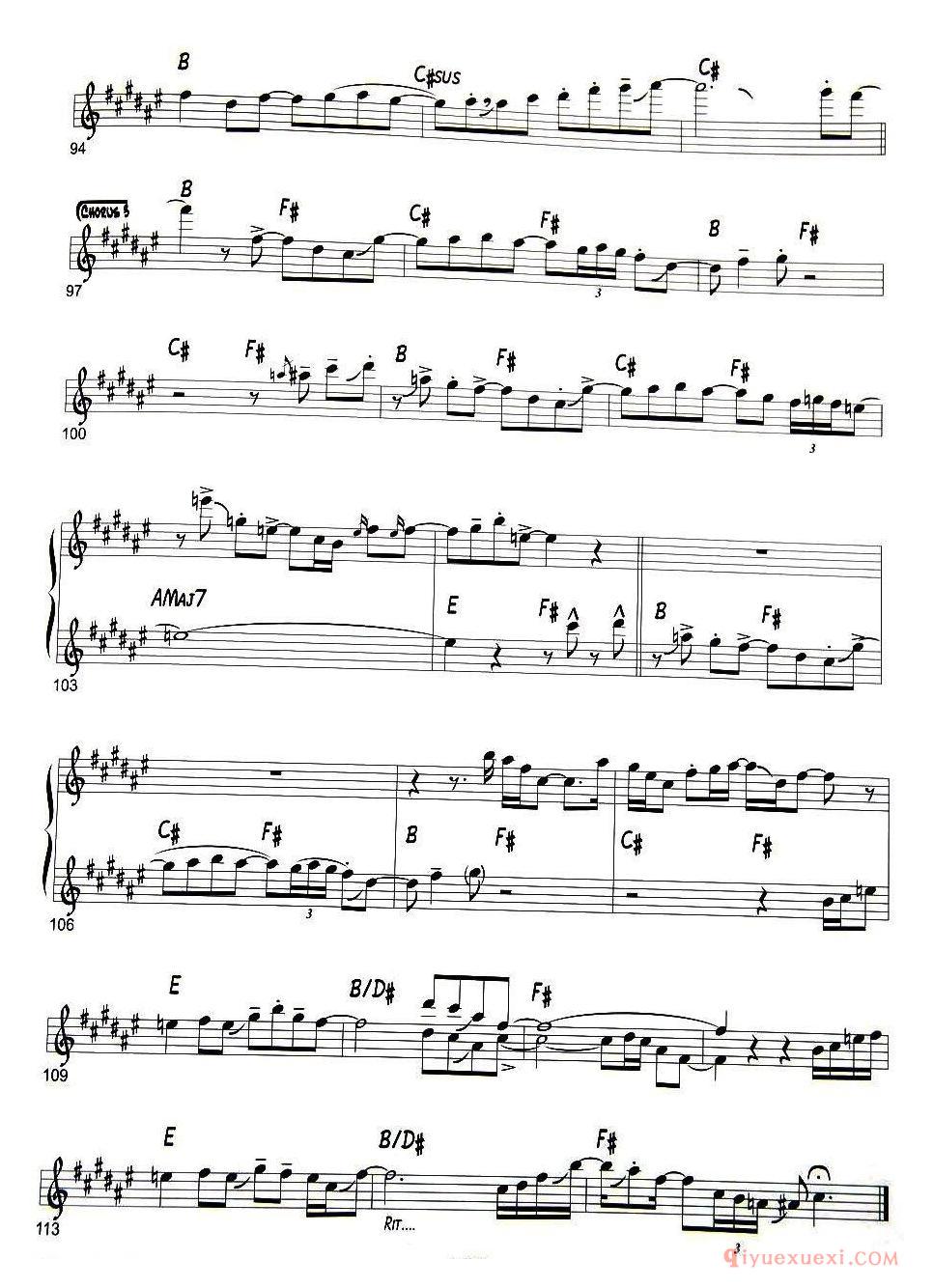 萨克斯谱【memphis】五线谱